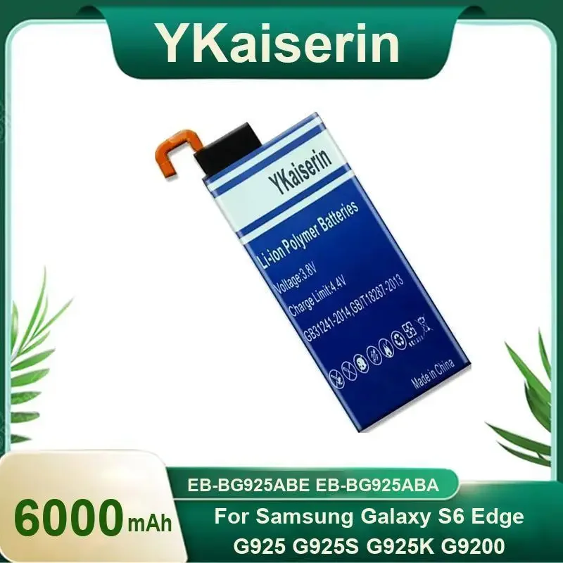Mobile Phone Battery EB-BG925ABE EB-BG925ABA 6000mAh For Samsung Galaxy S6 Edge G925 G925S G925K G9200