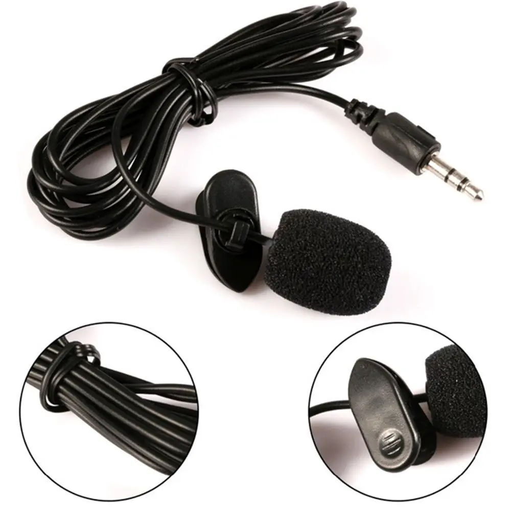 Smartphones Wired 3.5mm Handsfree Microphones Lavalier Mic Clip On Lapel For Phone PC Recording