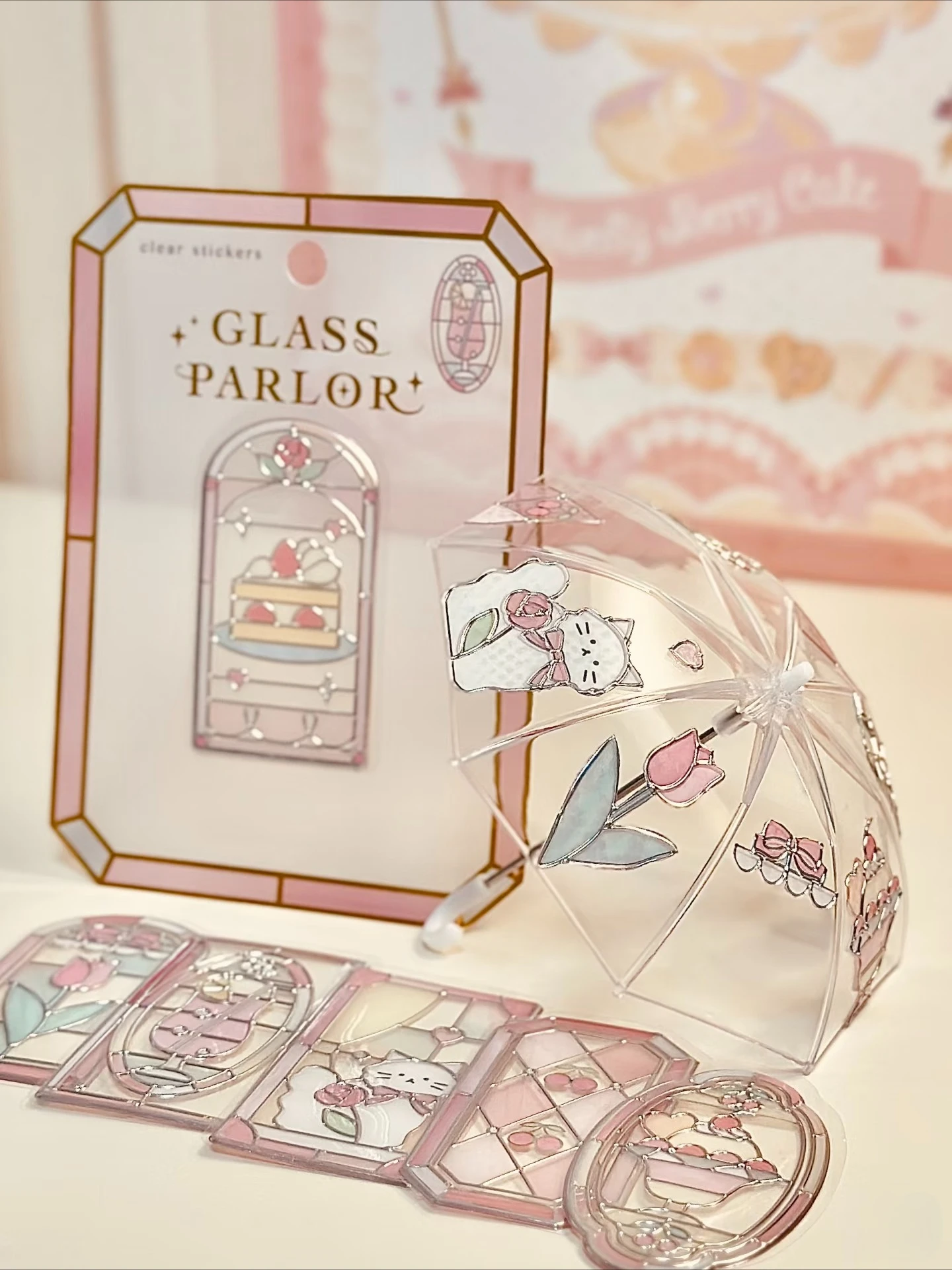 18 قطعة/ورقة ثلاثية الأبعاد الإغاثة اليابانية Kawaii الزجاج الملون ويندوز سلسلة DIY بها بنفسك ملصقات جمالية لطيف للإشارات المرجعية سكرابوكينغ