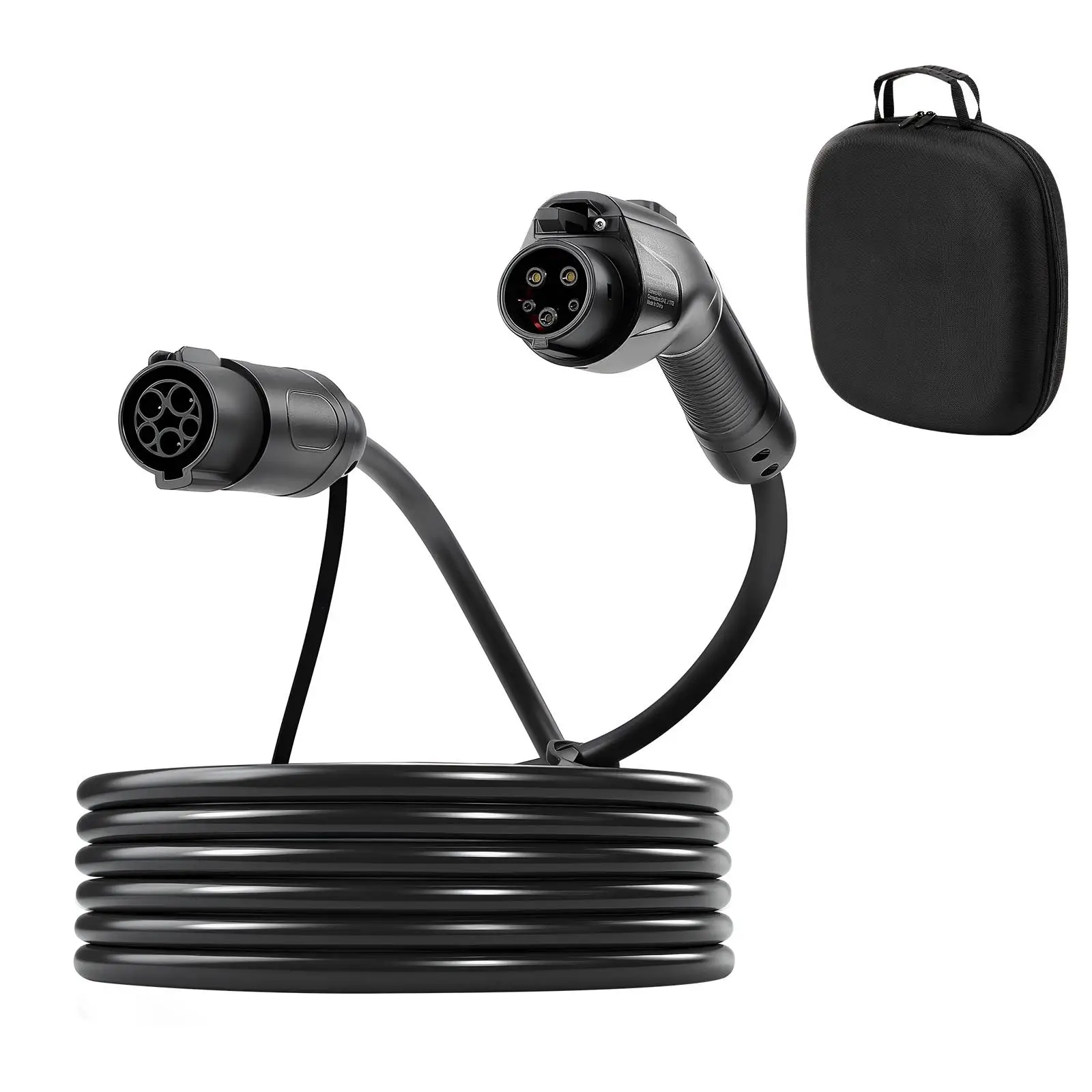 EV Charger Extension Cable, 40Amp 21 ft J1772 Extension for Cord Compatible with 120V-240V SAE J1772 Electric Vehicle Chargers, Level 1/Level 2 IP66 Heavy Duty Car Charging Cable with Carrying Bag