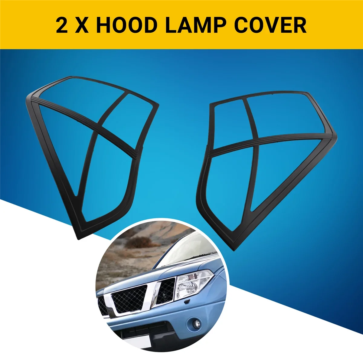 

Headlight Cover Hood Parts for Nissan Frontier Navara D40 2006-2013 - Black Car Accessory