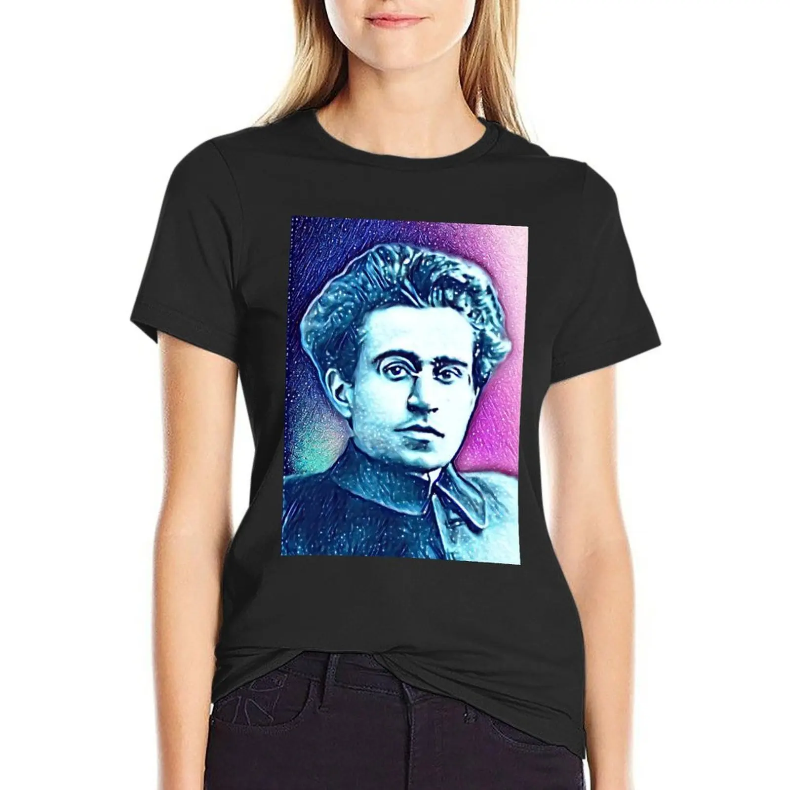 

Antonio Gramsci artwork Antonio Gramsci Portrait Antonio Gramsci Wall Art T-Shirt blacks customs Women's t-shirt