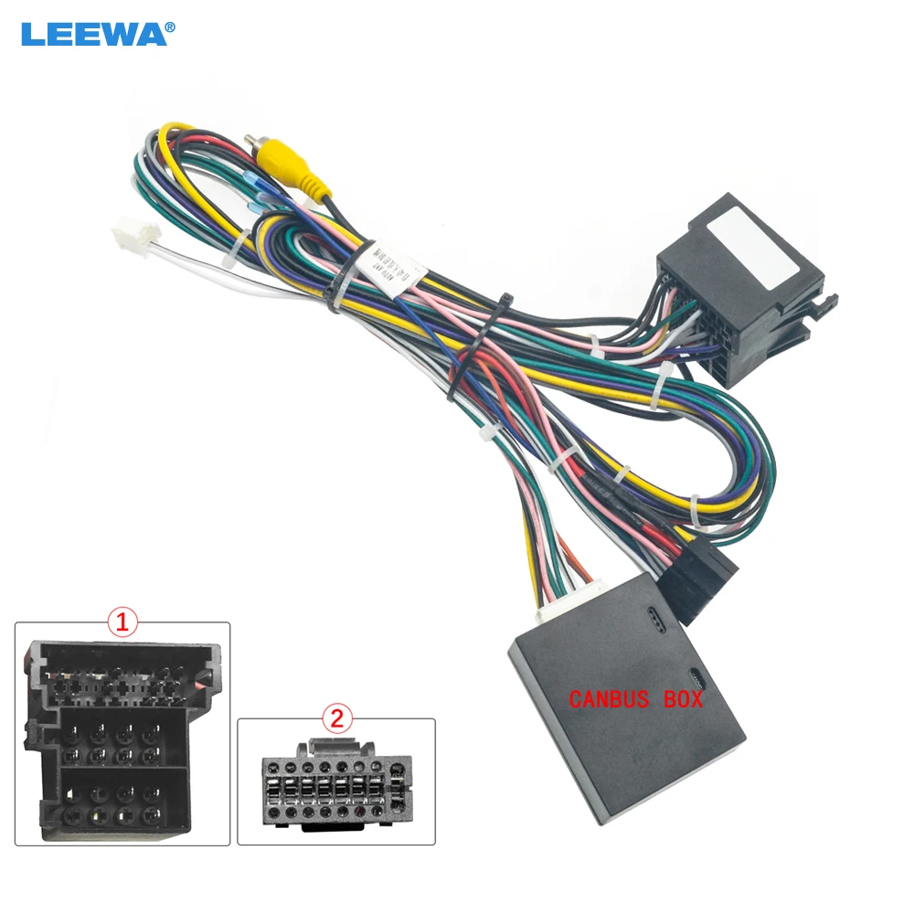 LEEWA Car Audio 16pin Wiring Harness Wire cable with Canbus For Great wall wingle (18-20) Stereo Installation Wire Adapter