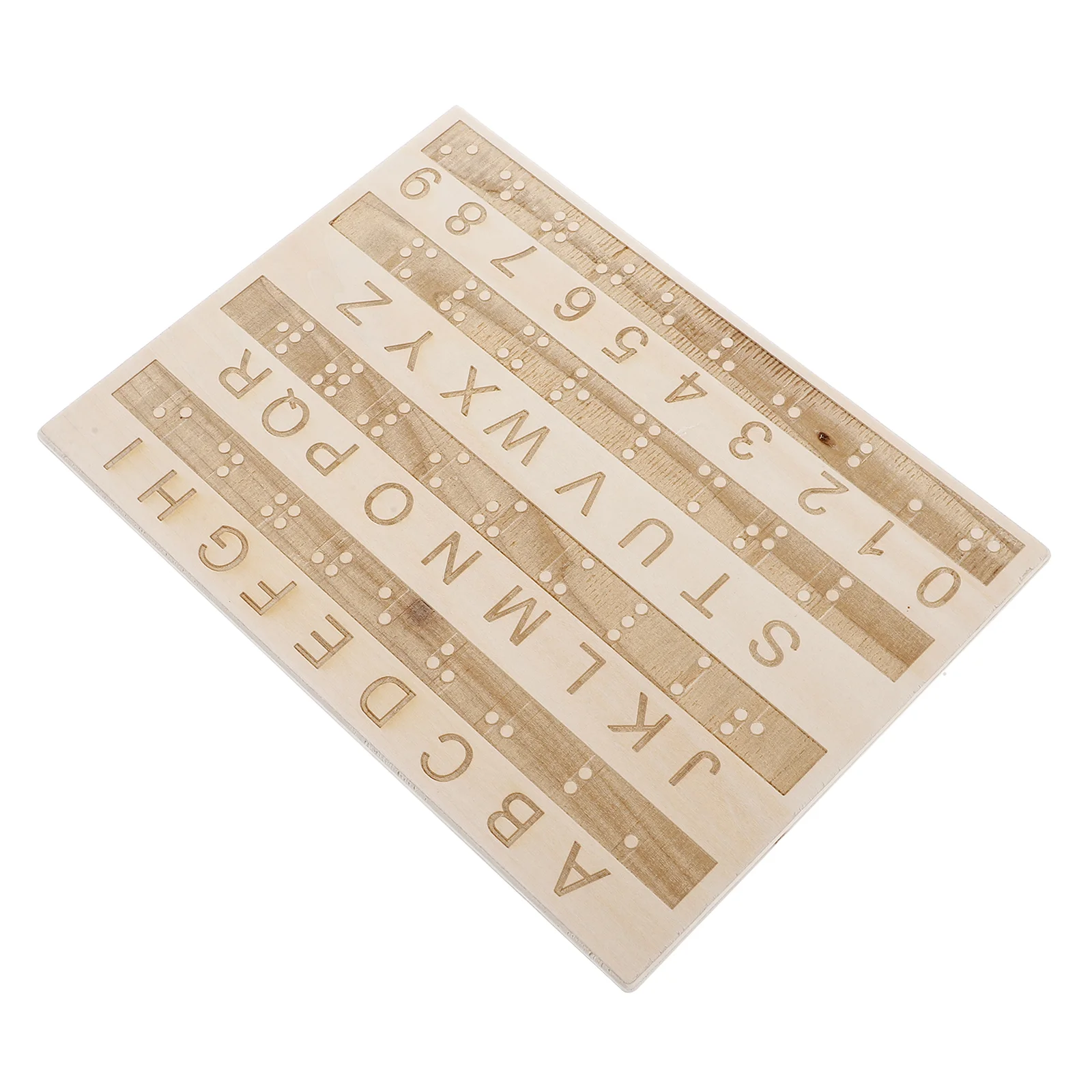 Braille Alphabet Board Fingerboards Low Vision Products for Blind Wooden Tracing