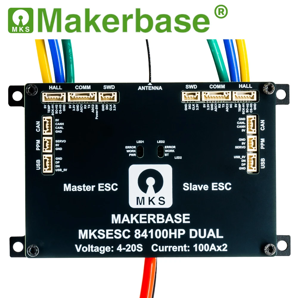 

Makerbase Electric Bike Controller Dual Drive 84V 100A High Voltage and High Current Resistant Benjamin ESC Mountain Bike Skateb
