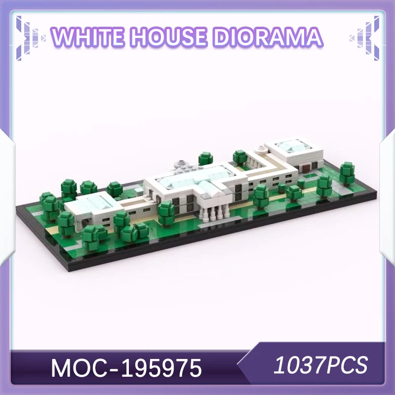 1037 peças série de arquitetura famosa casa branca diorama bloco de construção montagem centro da cidade decoração tijolo presentes para crianças moc- 195975