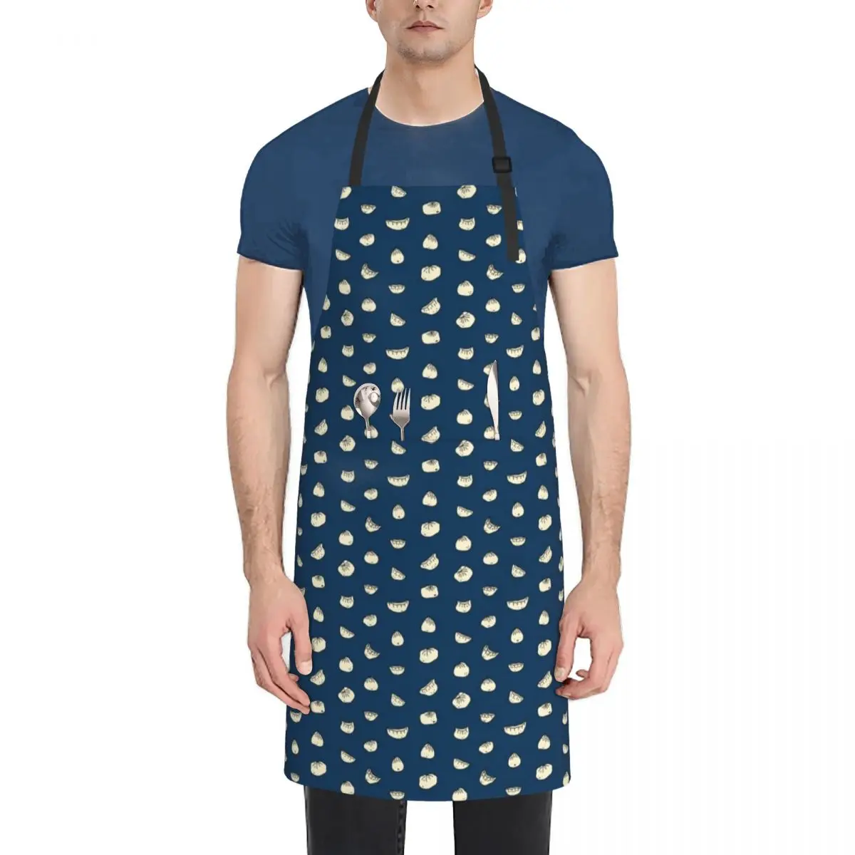 

Dumplings with Faces Apron women's work Cute Kitchen Accessories Men gift Chef jacket men Apron