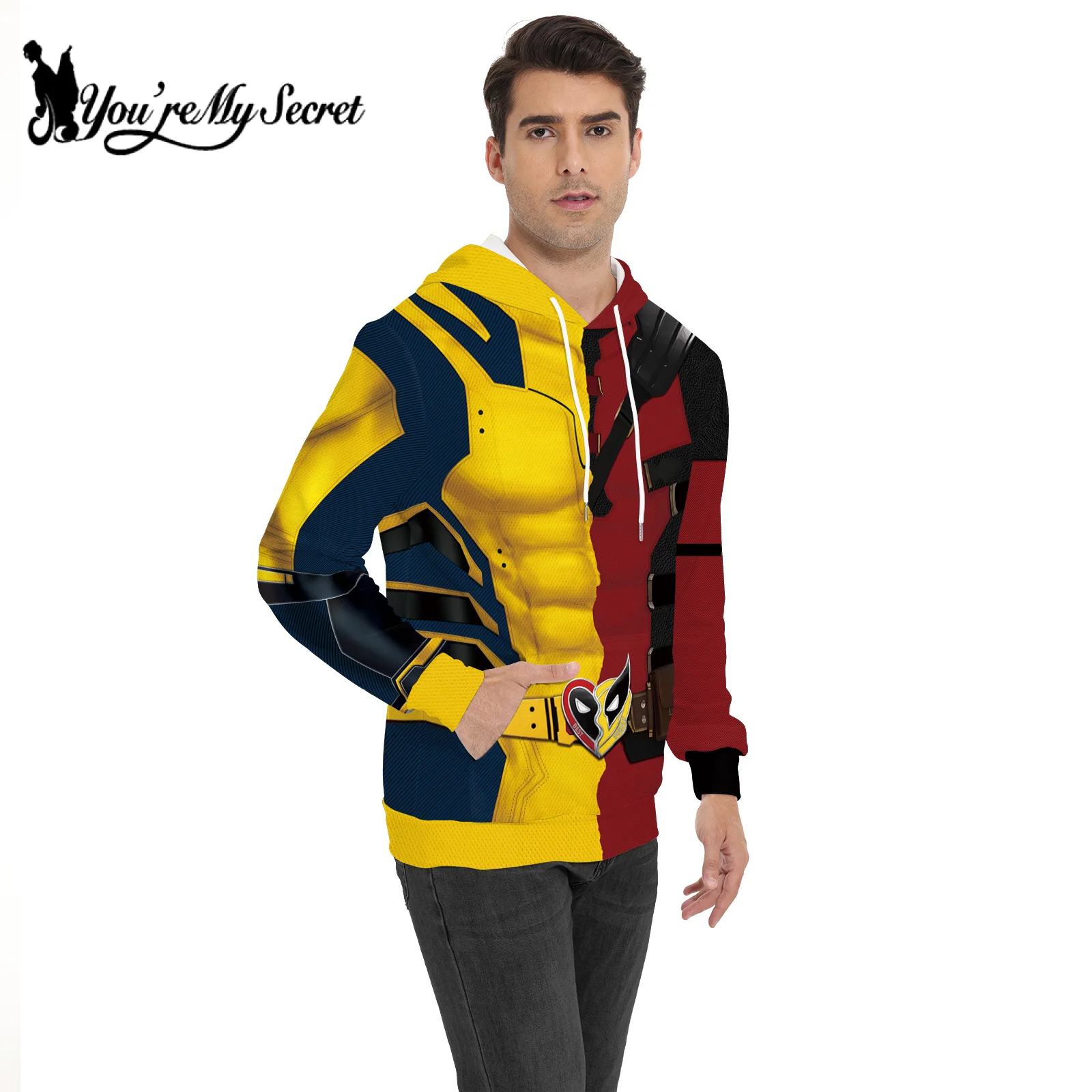 [You\'re My Secret] Cosplay Deadpool Superhero Hoodie Wolverine Cosplay Costume James Howlett Party Party Carnival Pullover Tops