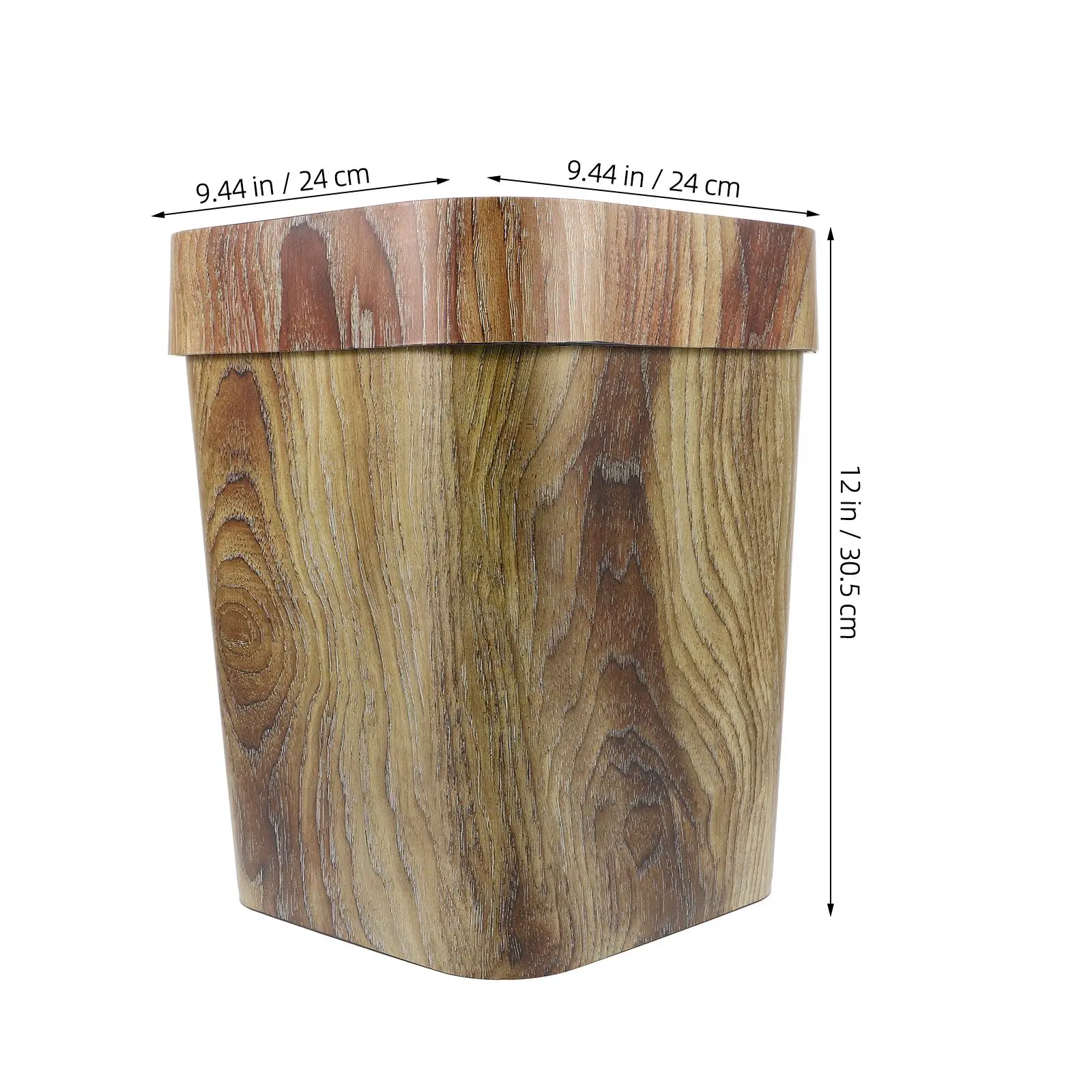 Garbage Trash Can Waste Container Bin Wood Wooden Wastebasket Plastic Small Basket Paper Kitchen Vintage Bins Retro Square