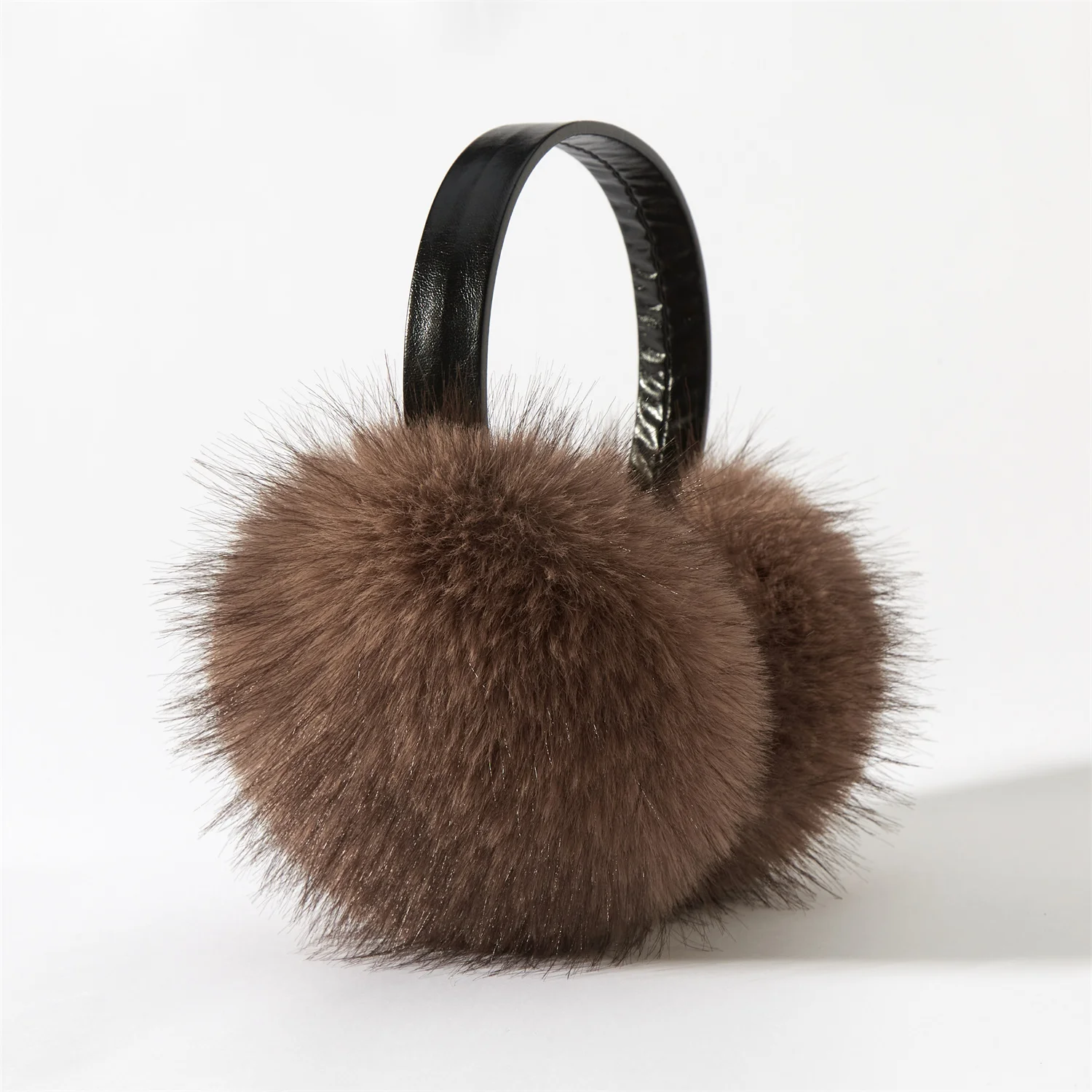 الفاخرة فو الثعلب الفراء غطاء للأذنين 2025 مبتكرة الرجعية الجلود عقال غطاء للأذنين الشتاء يندبروف الملحقات الدافئة #2