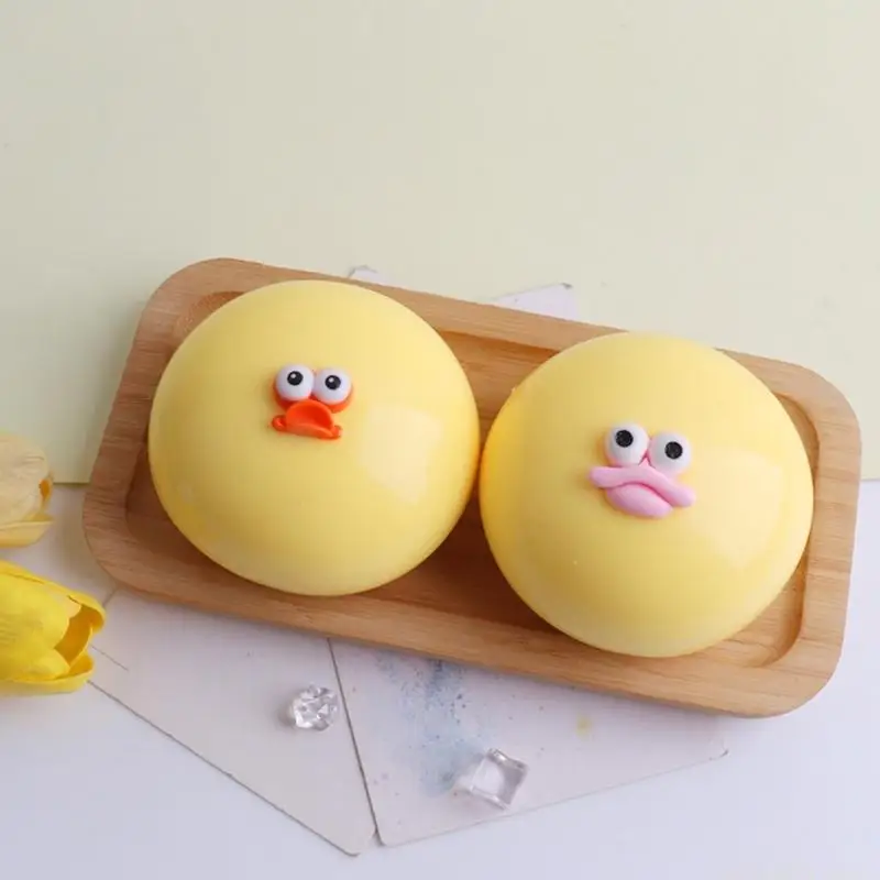 QX2E Big Eyed Buns Stress Relief Toy Soft Stretchable Dumpling Sensory Ornament For Office Home Desk Decoration