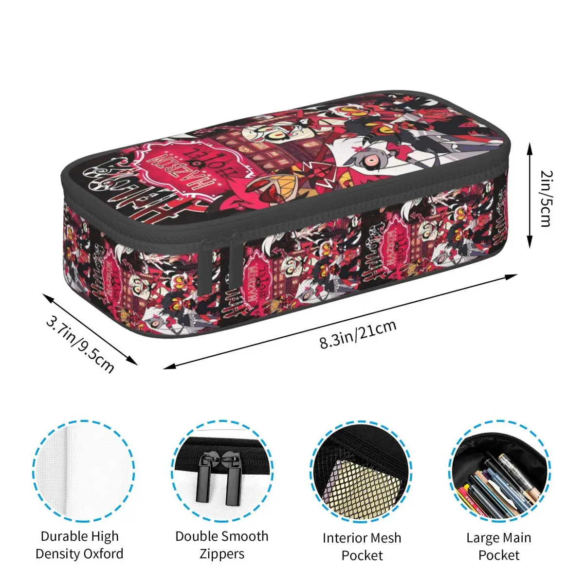 مخصص Hazbins الفنادق مقلمة لفتاة صبي سعة كبيرة فيلم الكرتون ريترو تصميم القلم حقيبة صندوق القرطاسية