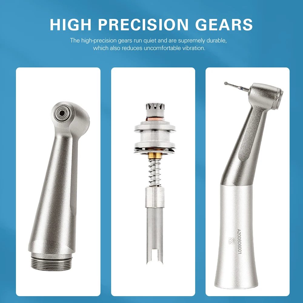 ทันตกรรม Contra มุมต่ํา Handpiece ความเร็ว FG 1.6mm Burs Push ปุ่ม 1:1 ไดรฟ์ตรงสูงสุด 20,000rpm ทันตแพทย์เครื่องมือขัดอุปกรณ์