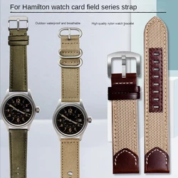 Canvas Watch Strap for Hamilton Outdoor Sports Khaki Field Series H682010 H706150 Watch Band Accessories 20mm 22mm Wristband