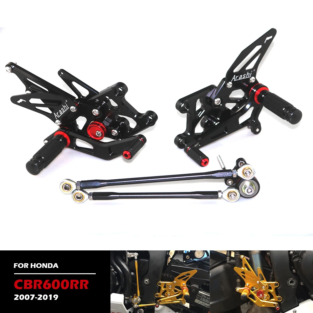 CBR600RR Motorcycle CNC Rearset Rear Footpeg Foot Rests For HONDA CBR 600RR 2007-2019 Aluminum Alloy Modified Accessories