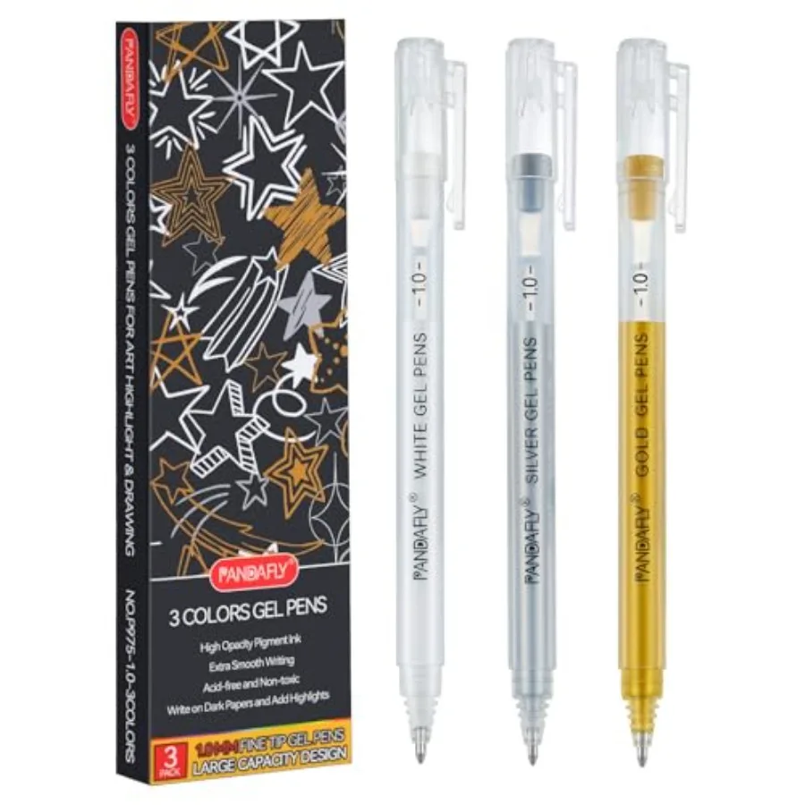 

White Gel Pens, 1mm Fine Point Opaque Archival Ink Pen for Journaling, Art, or Drawing - For Artist Gifts, Holiday Gifts and DI