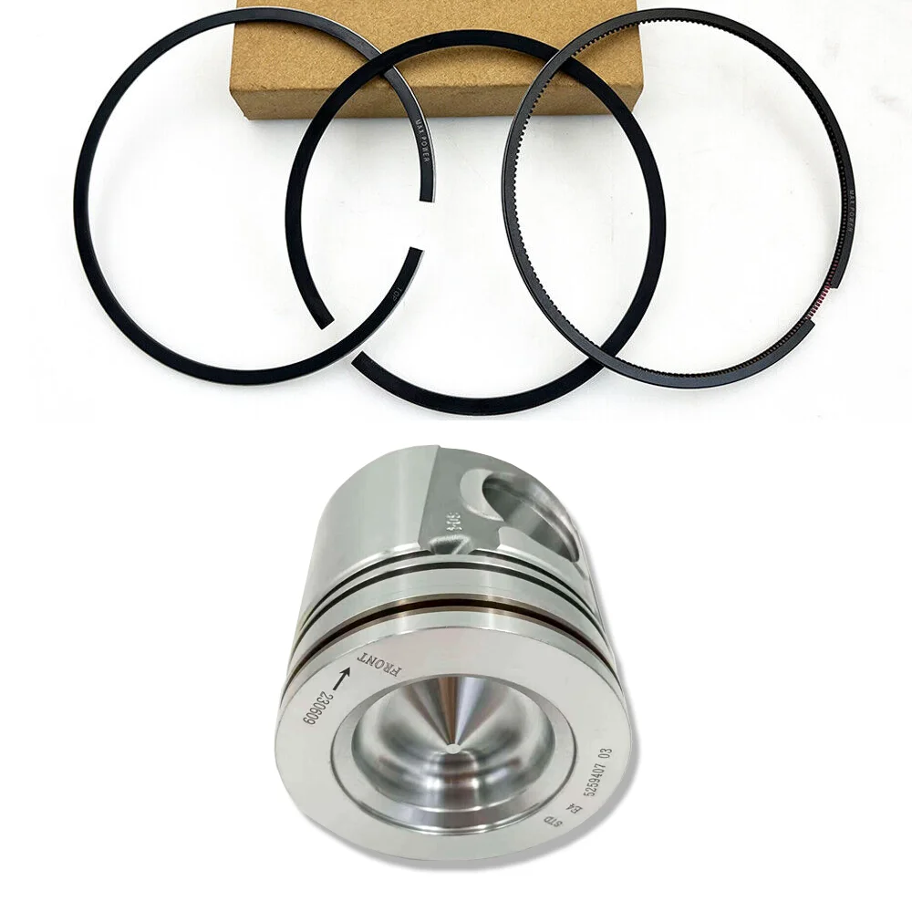 Set of 6 Piston & Piston Rings Kit STD 4955520 4955365 4376347 for Dodge Ram 6.7 Cummins 07-19 Diesel Engine