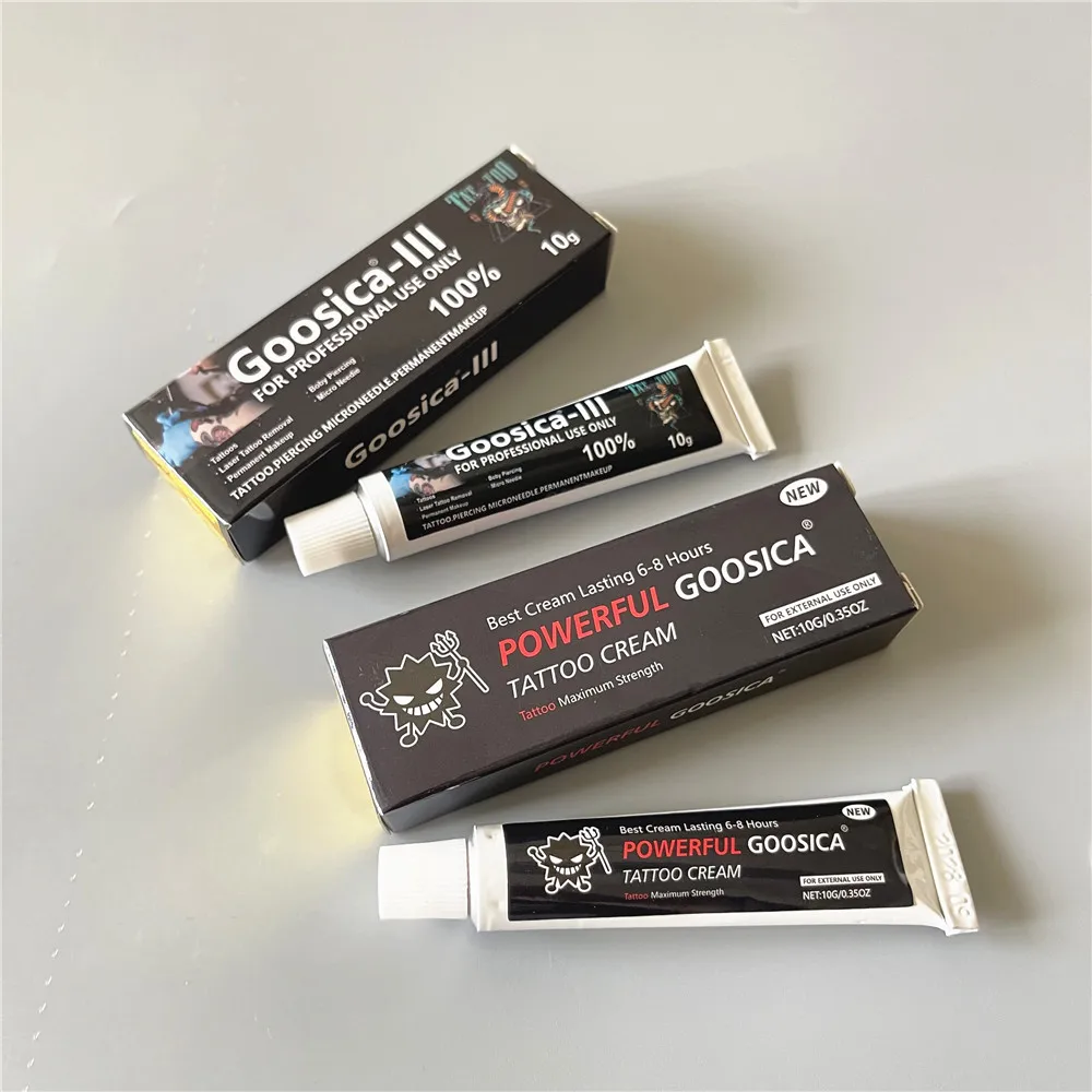 

10 шт. 99,9% 82,6% 99,9% 100% Gooscia перед крем для татуировки для перманентного макияжа, микроблейдинга, пирсинга бровей, губ, 10 г