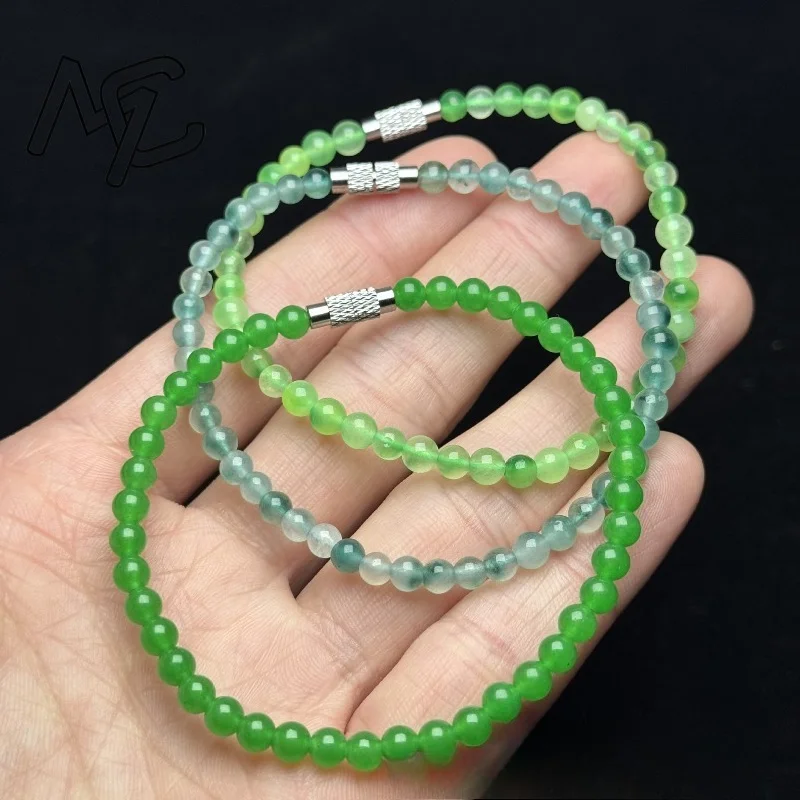 Natural Green Jade Gourd Emerald 4mm Brads Bracelet Chalcedony Exquisite Sexy Young Fashion Jewelry Best Selling Holiday Gifts