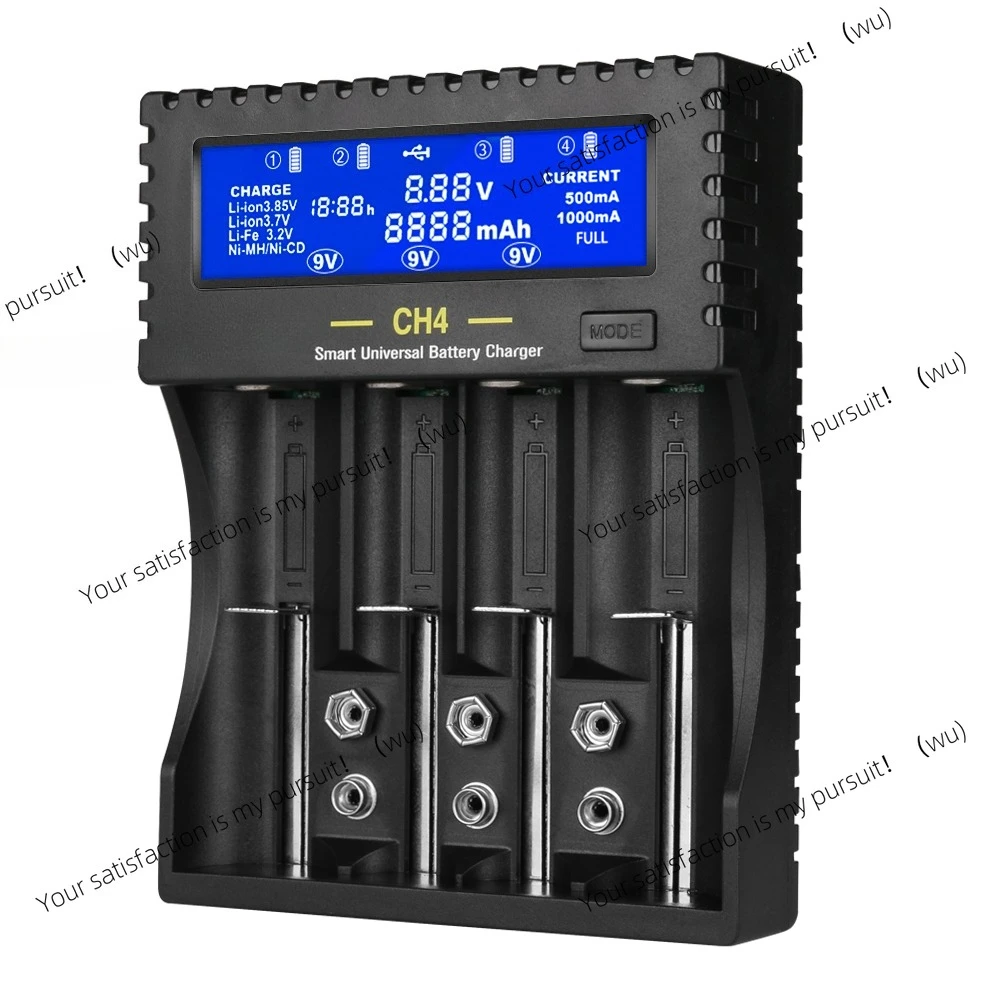 

AA AAA 18650 Battery Charger LCD Display 4 Slots Smart Charger for Li-ion Li-Fe Ni-MH Ni-CD 26650 6F22 16340 9V Batteries