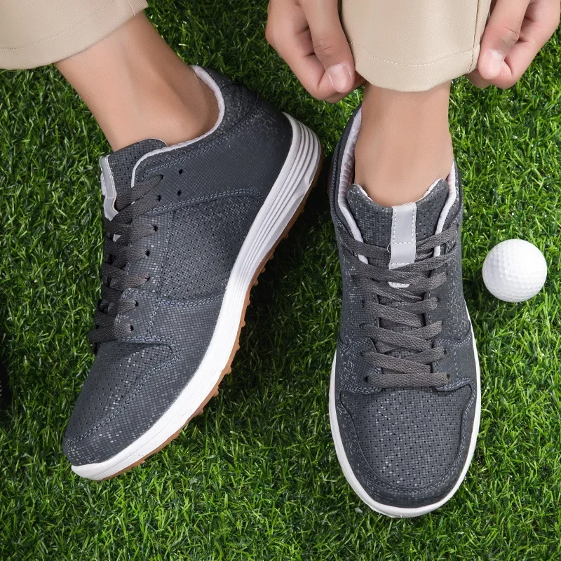 Tênis de golfe sem pontas para homens, malha, antiderrapante, esportes ao ar livre, sapatos de treinamento de golfe, novo