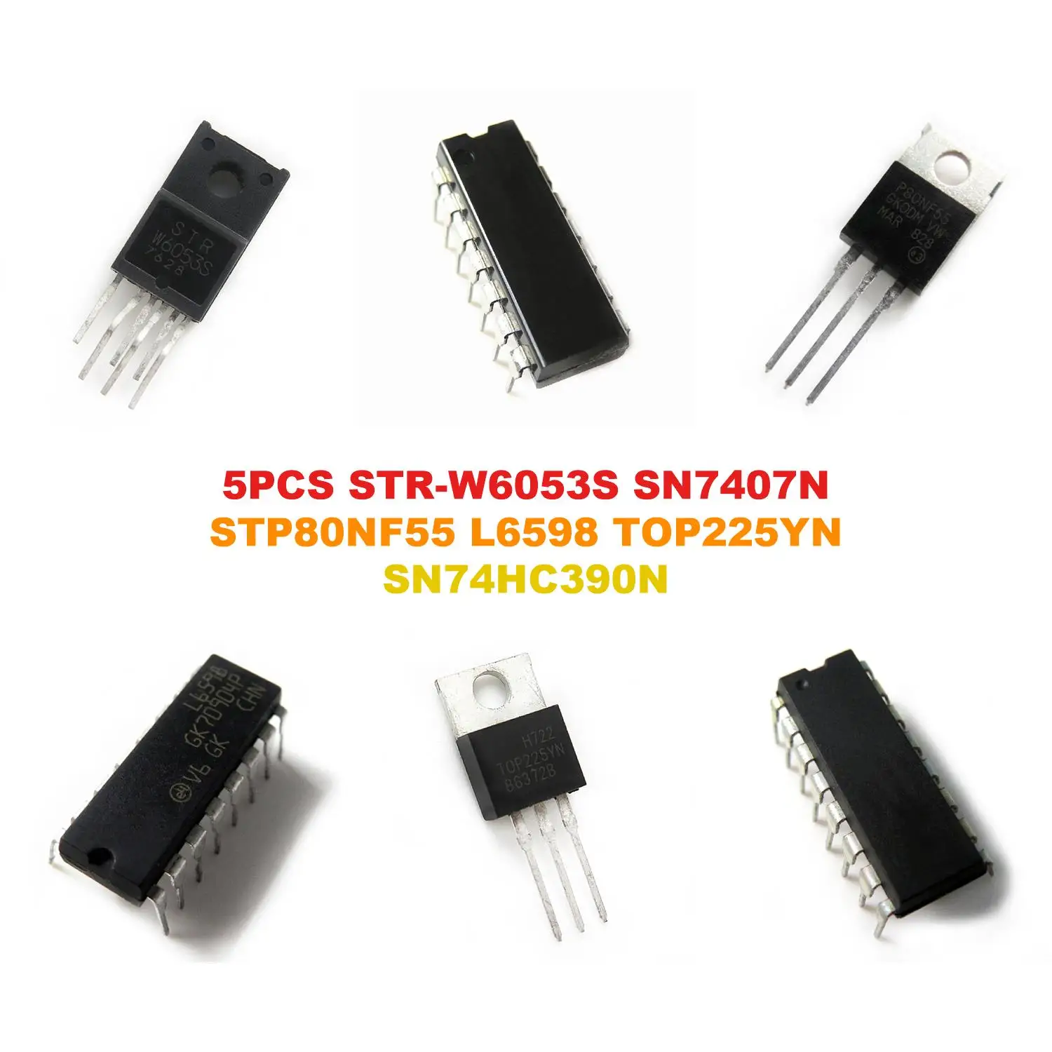 STR-W6053S SN7407N STP80NF55 L6598 TOP225YN SN74HC390N
