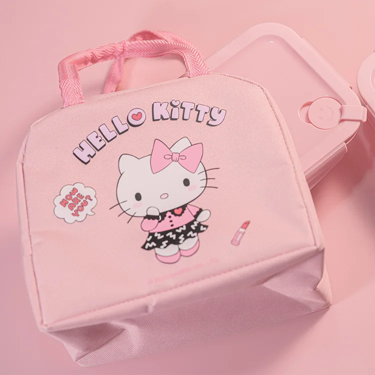 

Anime Kawaii Sanrio Hello Kitty Insulated Bento Bag Cute Cartoon Portable Aluminum Foil Lunch Box Bento Snacks Tote Bag