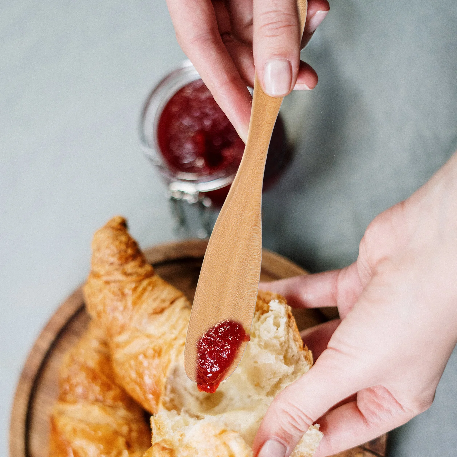 

5pcs Wooden Jam Spreader Set Butter Spatula For Home Kitchen Use Ergonomic Cheese Multi-Function Butter Spreader