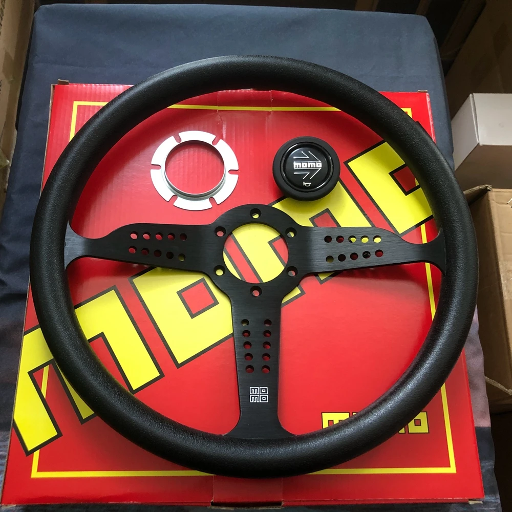 14Inch JDM Racing MOMO GRAND PRIX Steering Wheel JDM Rally Drift PU Leather MOMO Steering Wheel Volantes For VW BMW Toyota Honda