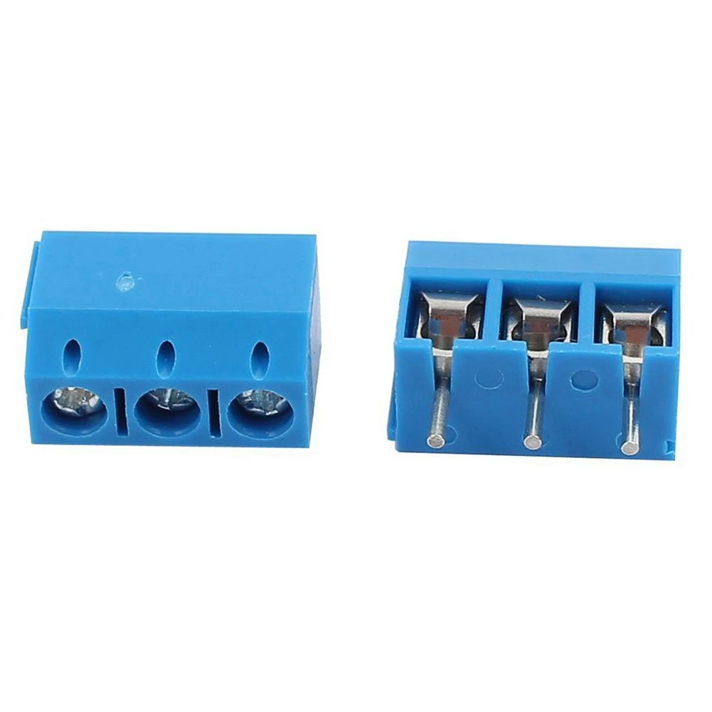 20 قطعة 2-Pin برغي محطة كتلة موصل و 100 قطعة الأزرق ABS KF301-3P 5.08 مللي متر 3 دبوس ربط المسمار موصل طرفي-B51B #4