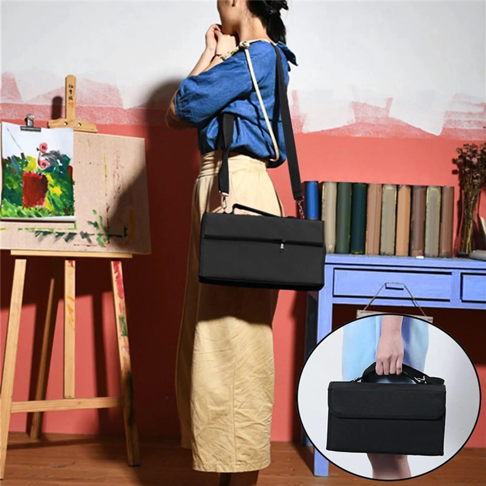 120 Slots Marker Case Marker Pen Bag Canvas Markers Holder Durable Multipurpose for Student or Artist