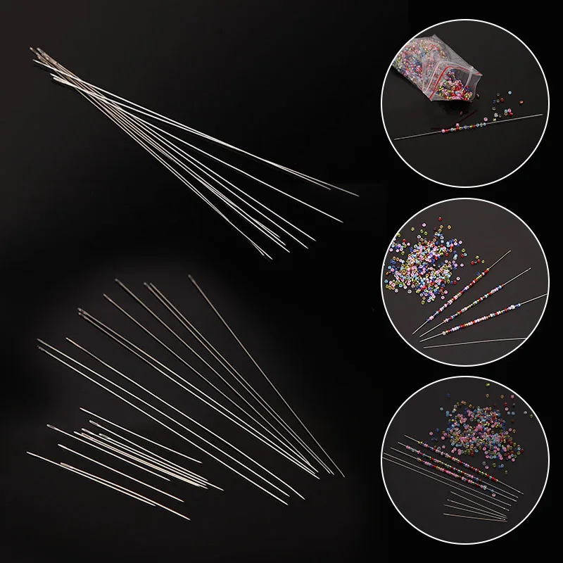 10Pcs 4/10cm Superfine Beaded Needle DIY Handmade Long String Cord Jewelry Making Tools Metal Pins Sewing Needles Accessories