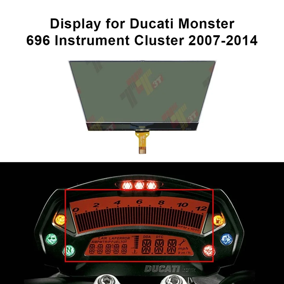 Display for Ducati Monster 696, 795, 796 and 1100 Instrument Cluster Repair COG-VLIT1319-01, 550786