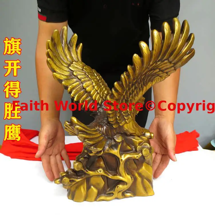 Recruiting wealth money bring good luck 2025 HOME office company decor brass Victory Eagle mascot ornament bronze Sculpture