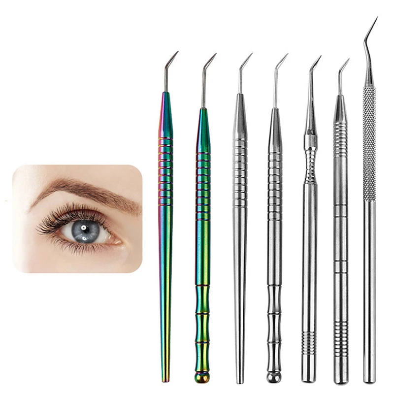 Tiges de nettoyage en métal pour cils, outils de levage permanent, outil de séparation de cils de beauté, greffe de faux cils, outil de maquillage d'extension, 2 en 1