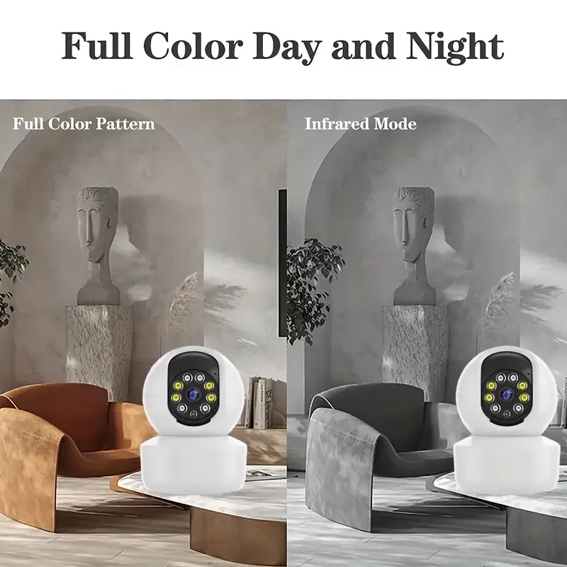 Home Surveillance Camera Draadloze Wifi Mobiele Telefoon Afstandsbediening Hd Night Vision 360 ° Panoramisch View Voice Intercom