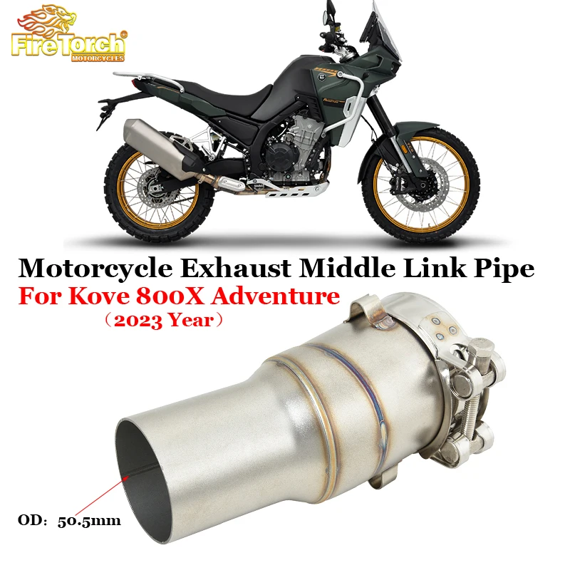 For Kove 800X 800 X Adventure Rally Pro Motorcycle Exhaust System Muffler Escape Moto 51MM Stainless steel Middle Mid Link Pipe