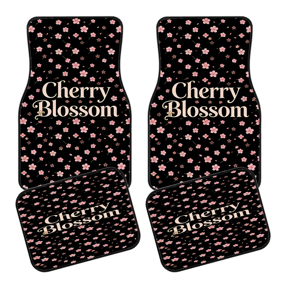 4pcs Car Floor Mats, Featuring An Exclusive And Unique Artistic Floral Pattern Design, Suitable For All Seasons. Household Goods