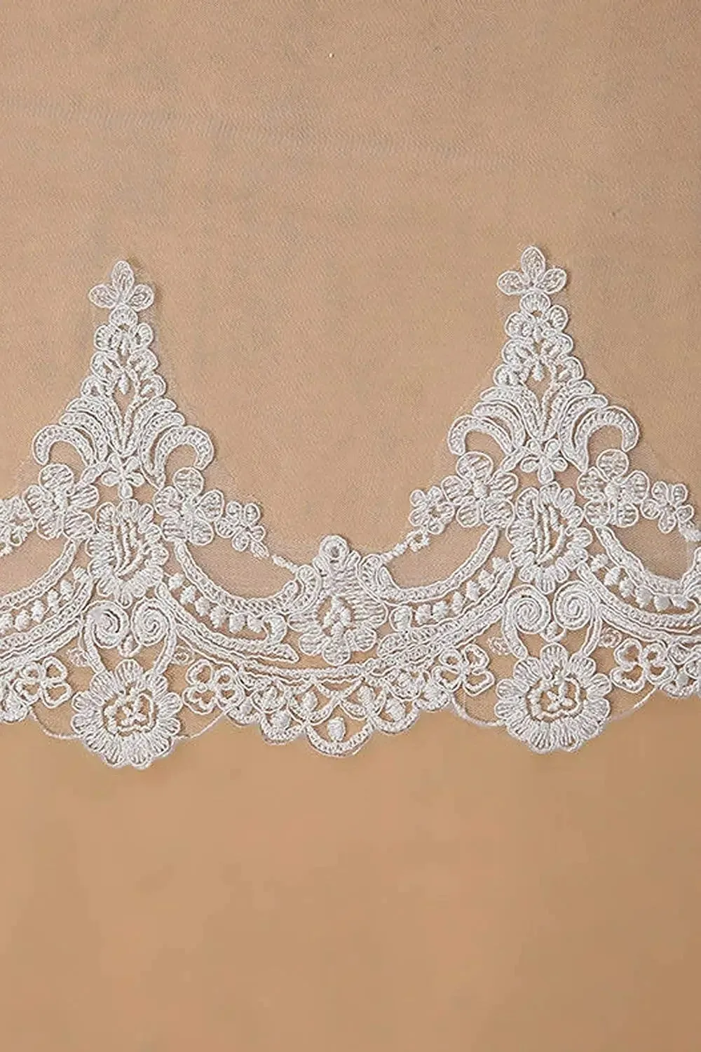 Flower Lace Edged Appliques Veil with Comb 1 Tier Veil 3mx1.5m Long Cathedral Length Wedding Bride Accessories