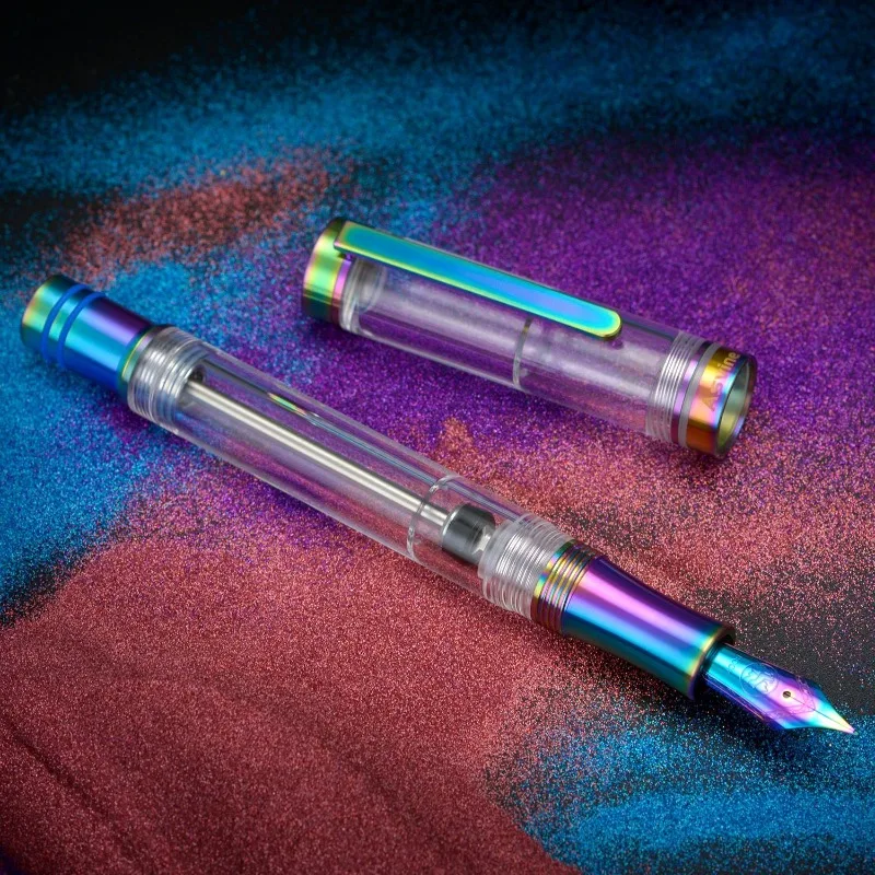 

Asvine V200 Titanium Negative Pressure Inking Fountain Pen BOCK Tip Laser Dazzle EF F M B 0.38 0.5 0.7 1.0MM Calligraphy Pen