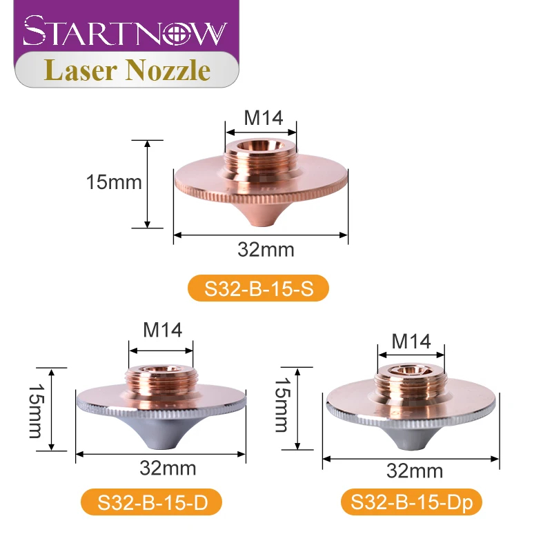 Startnow Laser Nozzles S32 Fiber Laser Cutting Nozzle Copper Nozzle for Fiber Laser Cutting Machine Accessories