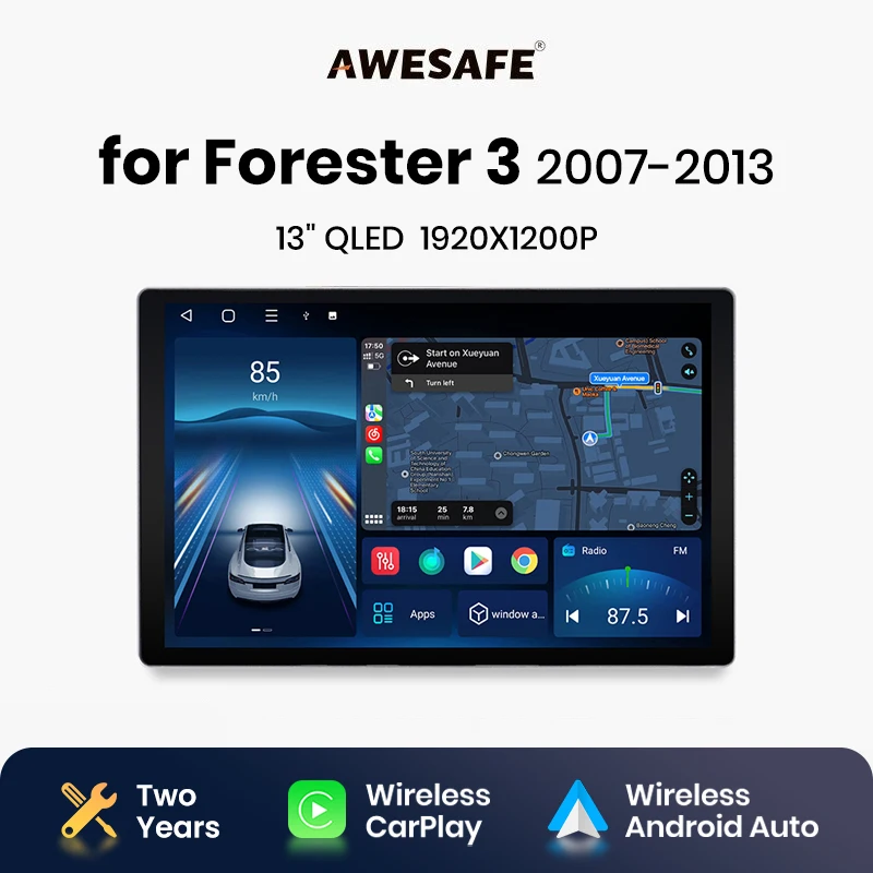 AWESAFE X7 MAX 13.1“ 2K AI Voice Wireless CarPlay Android Auto for Subaru Forester 3 2017-2013  Car Radio Multimedia autoradio