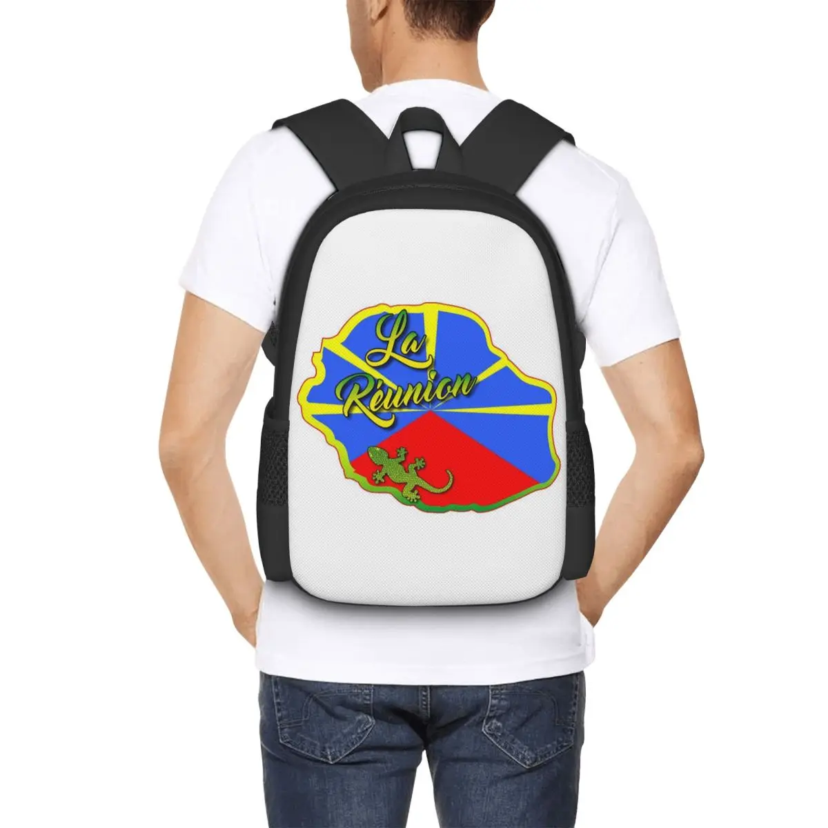 

Reunion Island 974 Student Backpack School Bag Hiking Travel Daypack for Boys Girls Fashion Bookbag Shoulder Bags