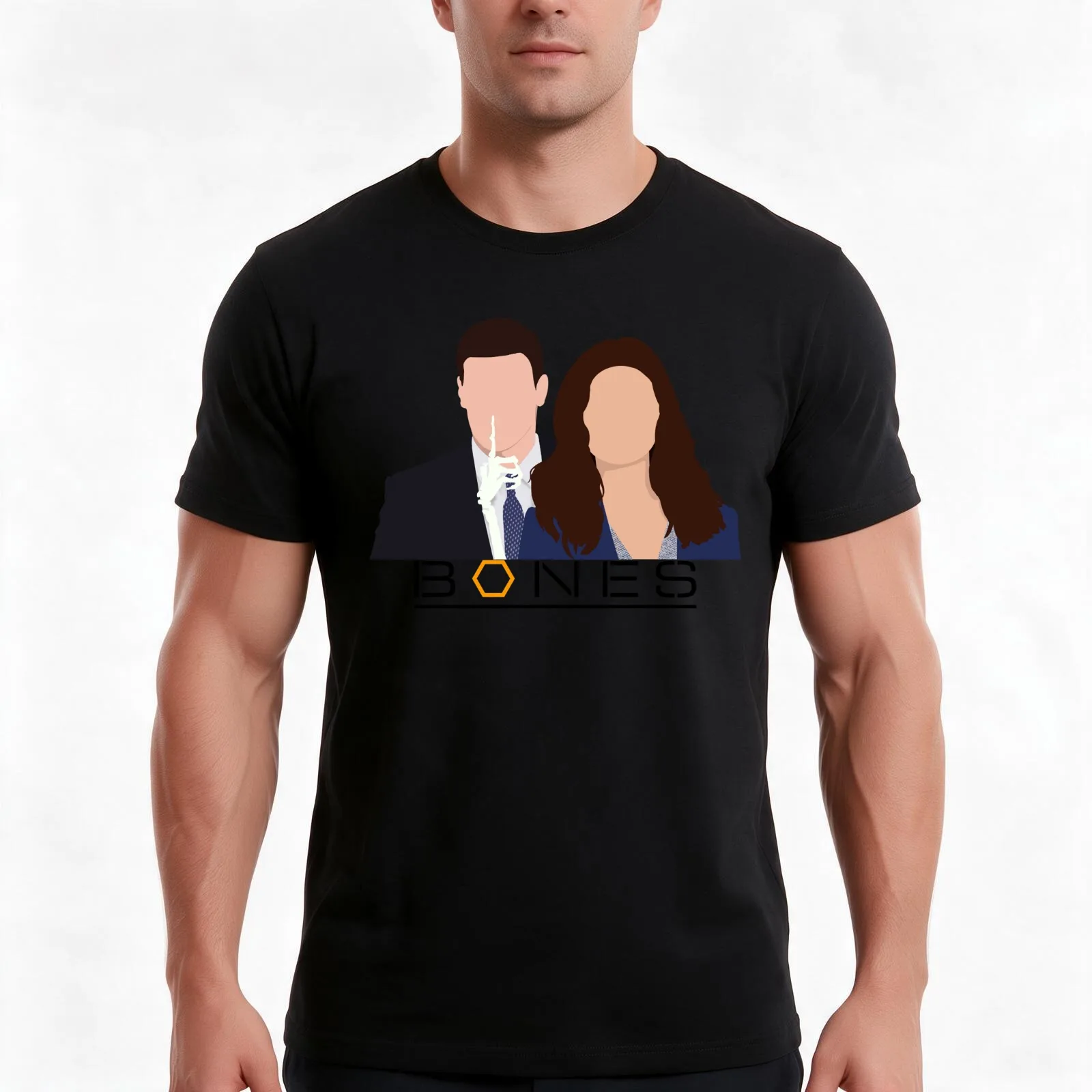 Booth and Brennan Bones TV T-Shirt Summer Casual Cotton Tee Oversized Streetwear Tops Vintage Graphic Print Unisex Men Women