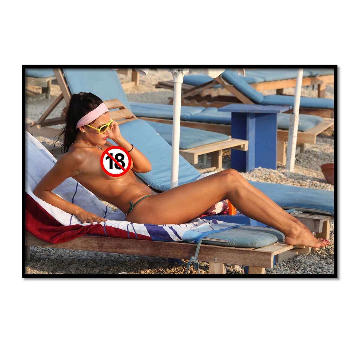 Hot Sexy Girl Beach Bikini Tanned Boobs Adult Model Erotic Pictures Wall Art Posters Canvas Print Painting for Living Room Decor