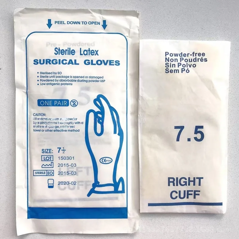Surgical gloves with independent packaging, sterile inspection gloves (10 pairs), disposable latex rubber