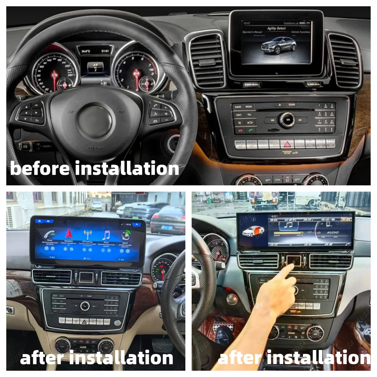 

Q 15,6 "Android Auto для Mercedes Benz Ml W166 Gl X166 2012-2015 Автомобильный GPS-мультимедийный плеер Стерео Carplay Навигационный головное устройство