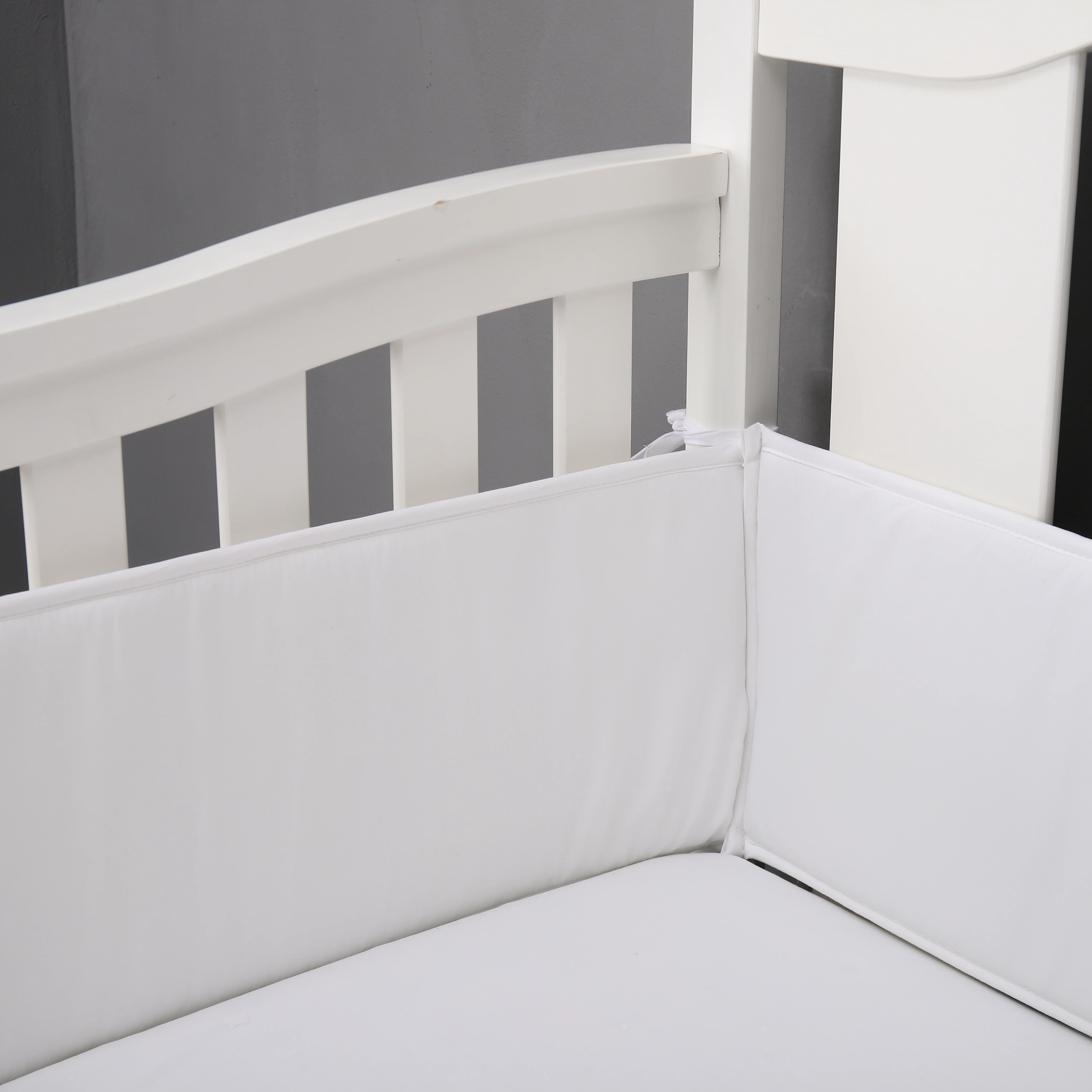 4Piece Solid Baby Bed Crib Bumper Thick Pillow Cot Protector Baby Bed Bumper Kids Room Bedding Decoration