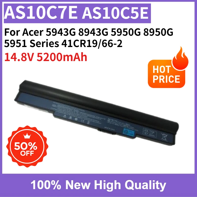 

AS10C7E AS10C5E Battery 14.8V 5200mAh for Acer 5943G 8943G 5950G 8950G 5951 Series 41CR19/66-2 Laptop Battery