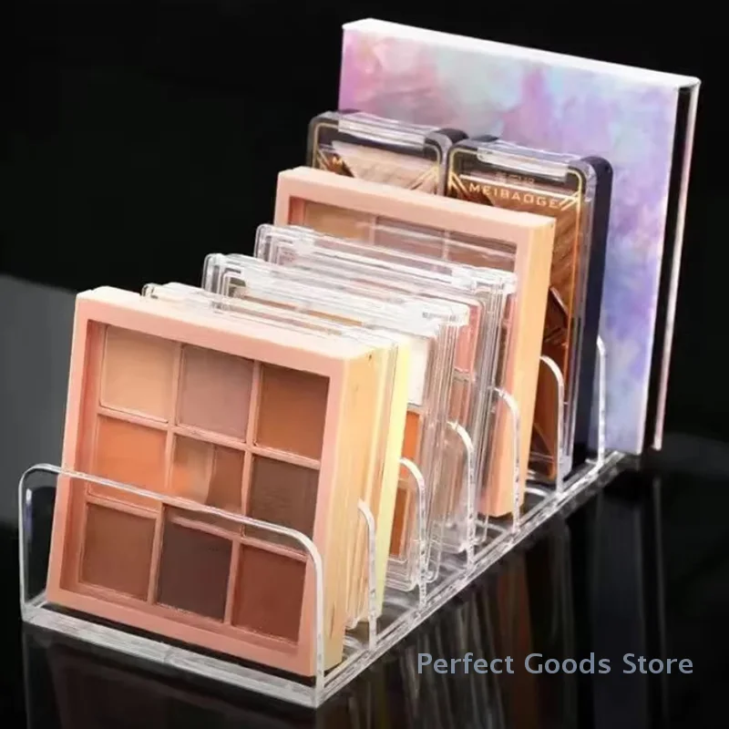 7 그리드 드레싱 테이블 화장품 선반 데스크탑 서랍 파티션 스토리지 주최자 투명 메이크업 아이 섀도우 스토리지 박스